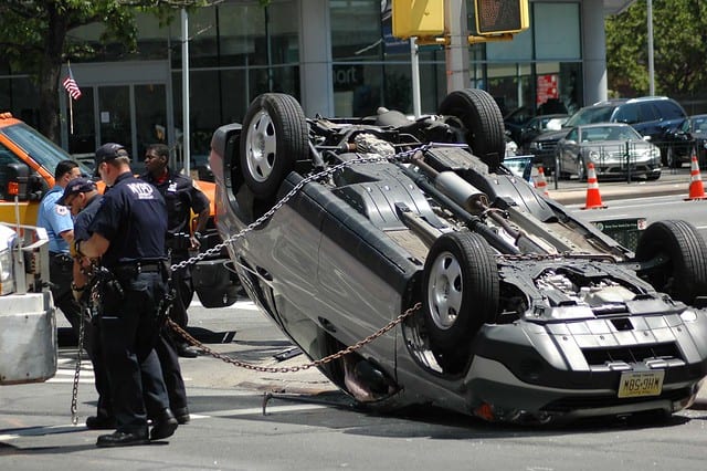 escena de un accidente de coche